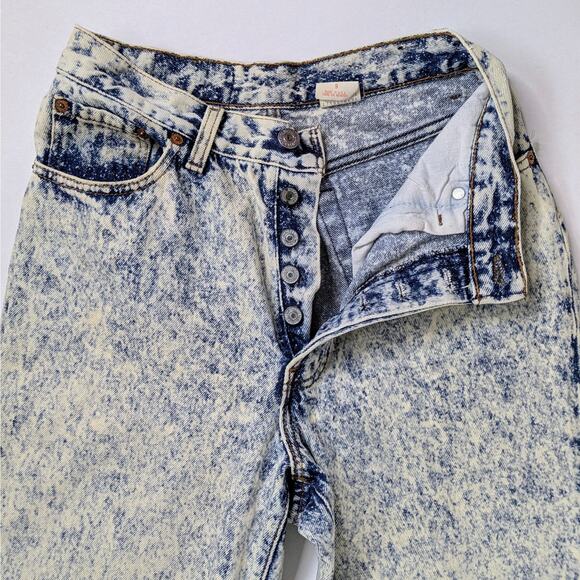 Vintage Levi's Acid Wash Jeans 9 High Rise Tapered '80s '90s Grunge Aesthetic - Picture 4 of 13